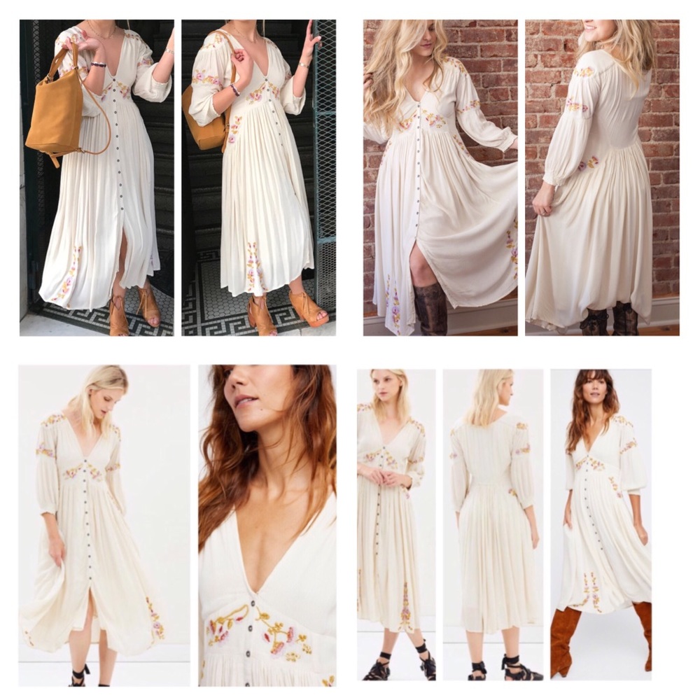 Free People Day Glow Cream Midi Dress. NWT. - Picture 2 of 8